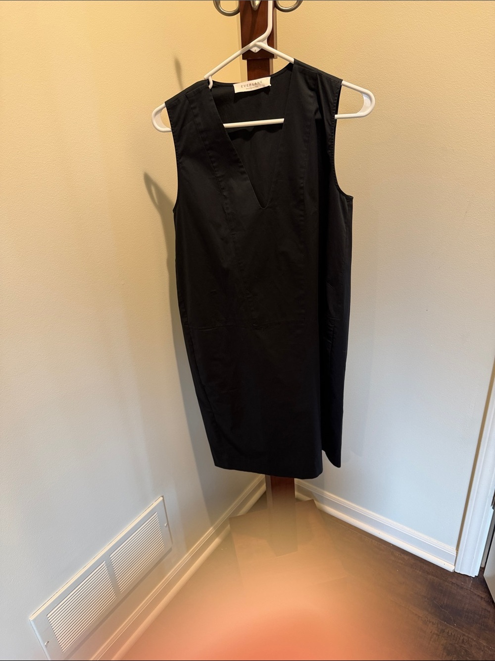 Everlane Black Sleeveless V-Neck Dress